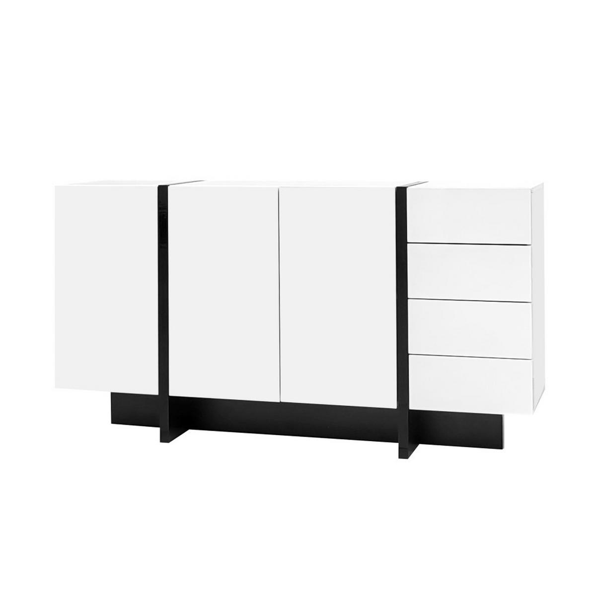 SIDEBOARD in Weiß mit 4 Schubladen - Weiß, Holz (40/80.5/150cm) - KOMHTOM