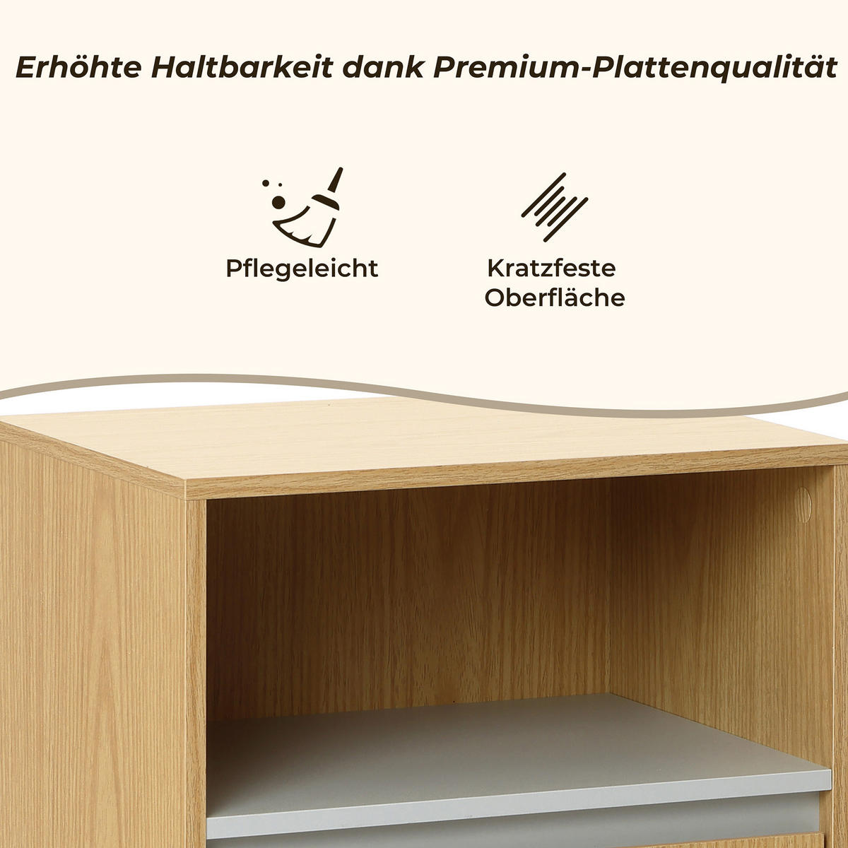 BADEZIMMERSCHRANK 85cm - Akaziefarben, Holzwerkstoff (30/85/40cm)