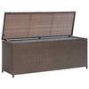GARTEN-AUFLAGENBOX Braun 120x50x60 cm Poly Rattan - Braun, Holz (50/60/120cm) - furnicato