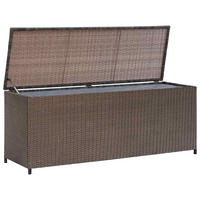 GARTEN-AUFLAGENBOX Braun 120x50x60 cm Poly Rattan - Braun, Holz (50/60/120cm) - furnicato