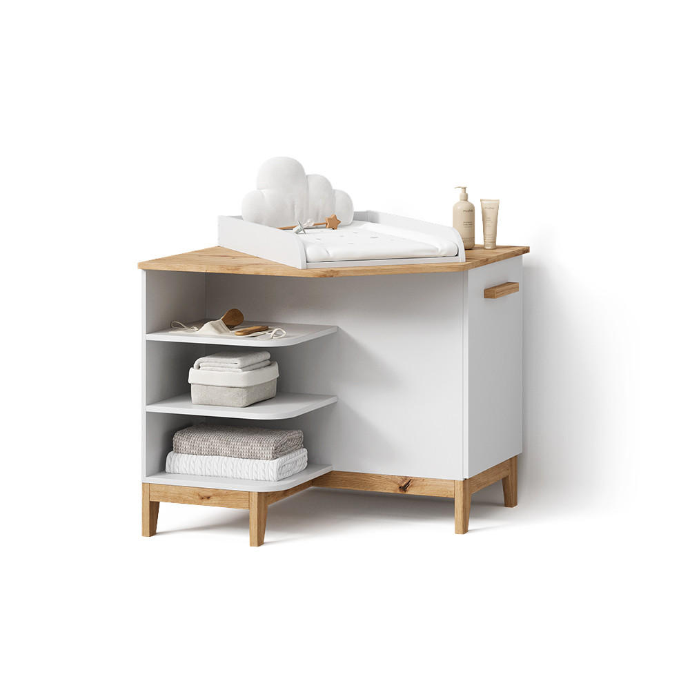 Livinity® PŘEBALOVACÍ PULT Mailo Bílá/Artisan s dveřmi