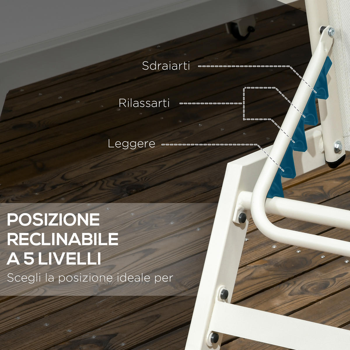 SONNENLIEGE 2-teilige Liege-Sonnenliege aus Aluminium und Polyester 55 x 195 x 30 cm ,Beige - Beige, Metall (55/90/164cm) - Vallsero