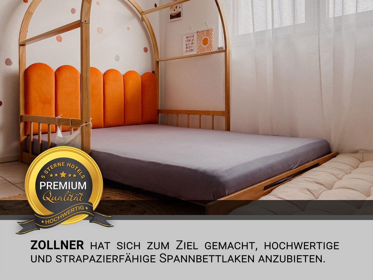 SPANNBETTLAKEN, 100x200 cm, 100% Baumwolle, Grau - Grau, Textil (100/200cm) - Zollner