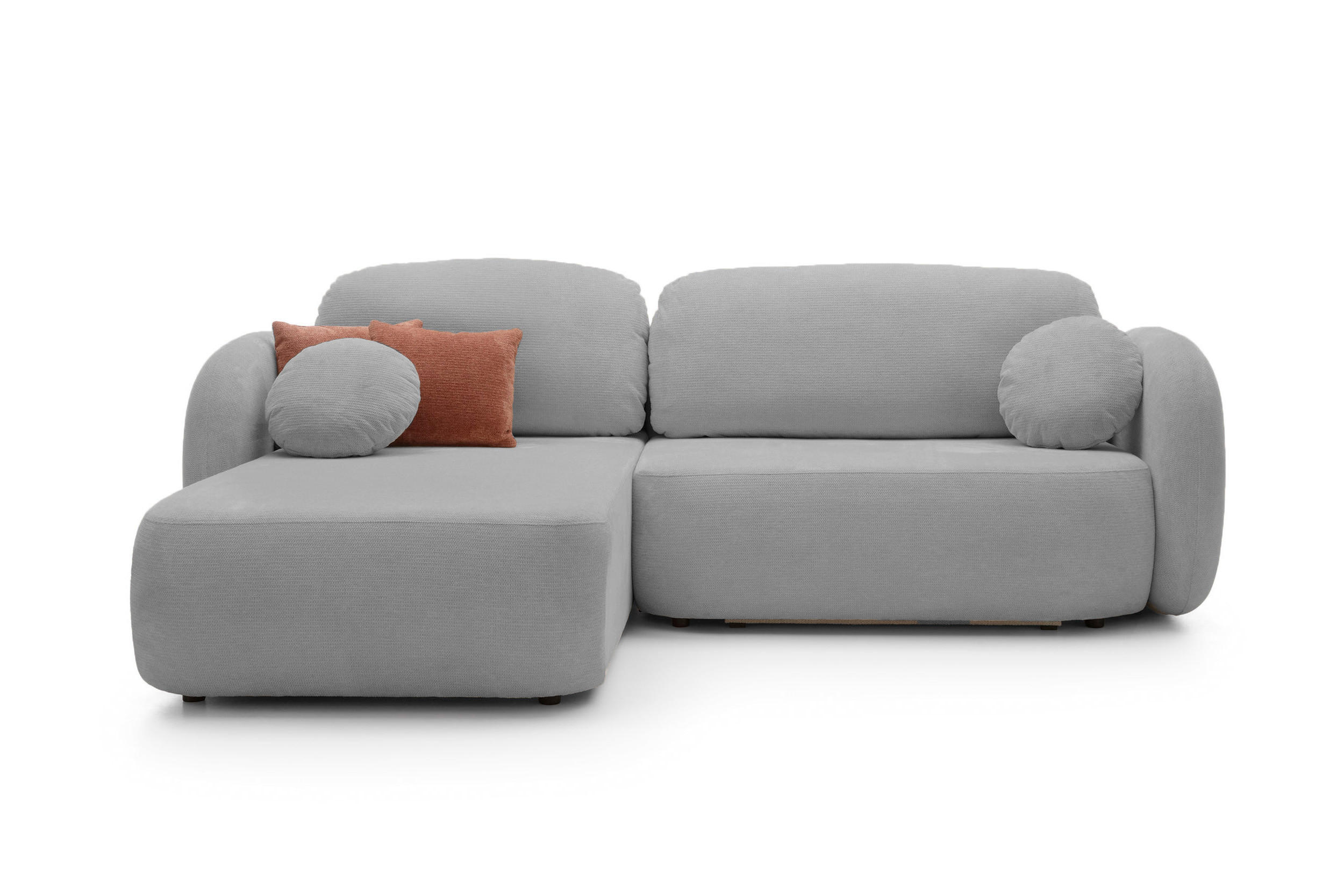 ECKSOFA OLIO L-Form Schlaffunktion mit Bettkasten, lose Rückenkissen, freistehend, LINKS 174x248 cm Silver-coloured - Grau, Holz/Textil (174/248cm) - DomoHome