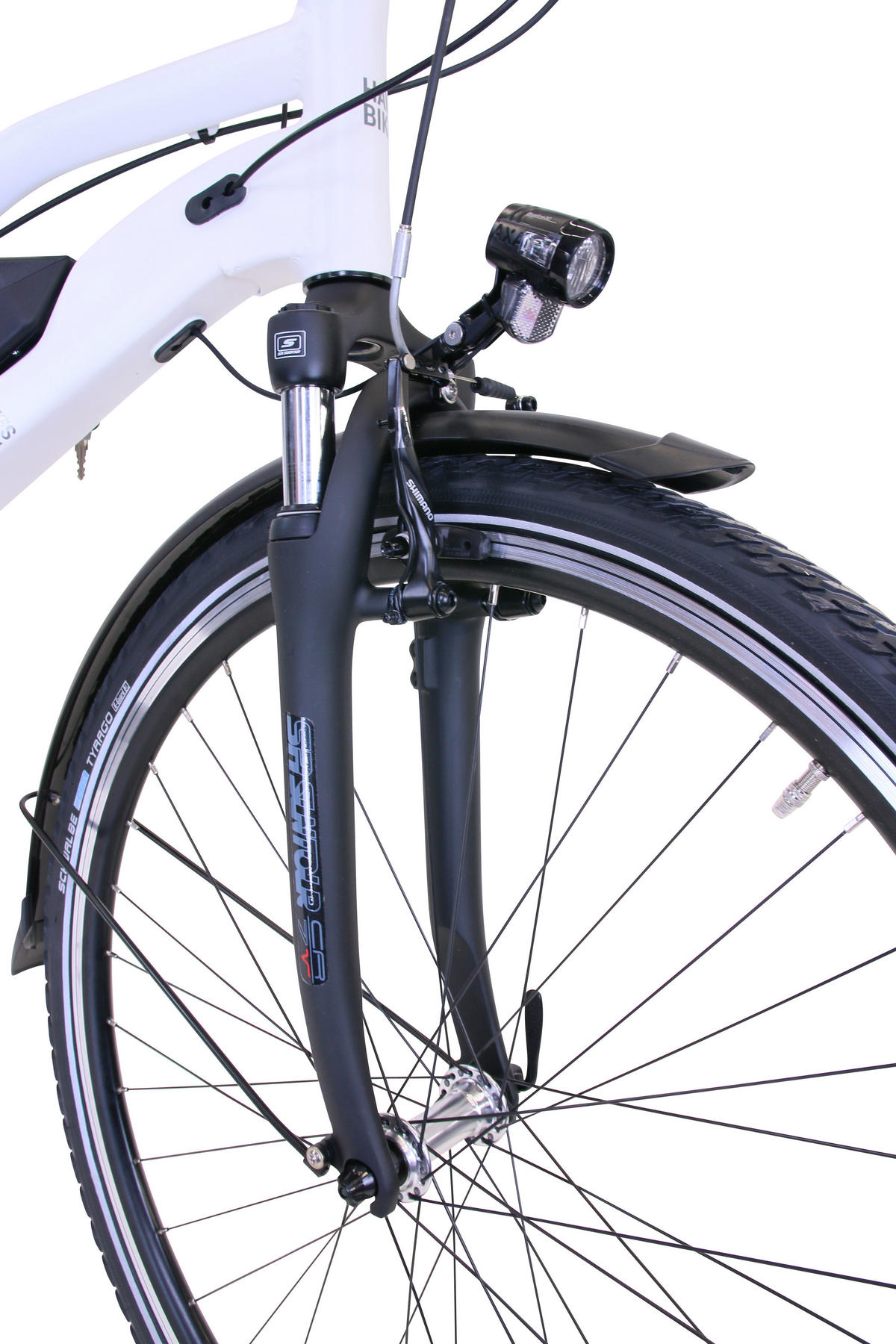 E-TREKKING Bafang Lady E-Bike Hellgrau 28 Zoll Gr:46 - Hellgrau, Metall (46cm) - Hawk Bikes