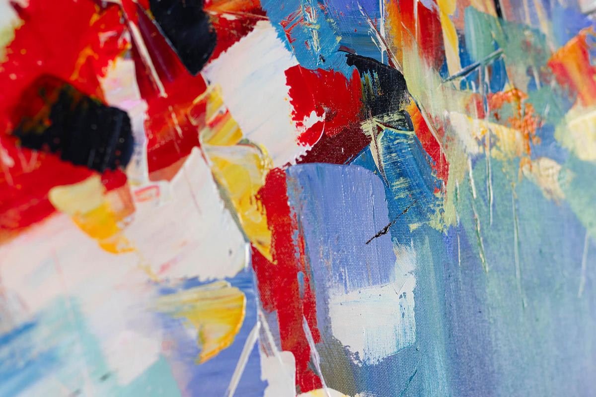 ACRYLBILD HANDGEMALT 80/80 cm - Blau, Holz/Textil (80/80cm) - KUNSTLOFT