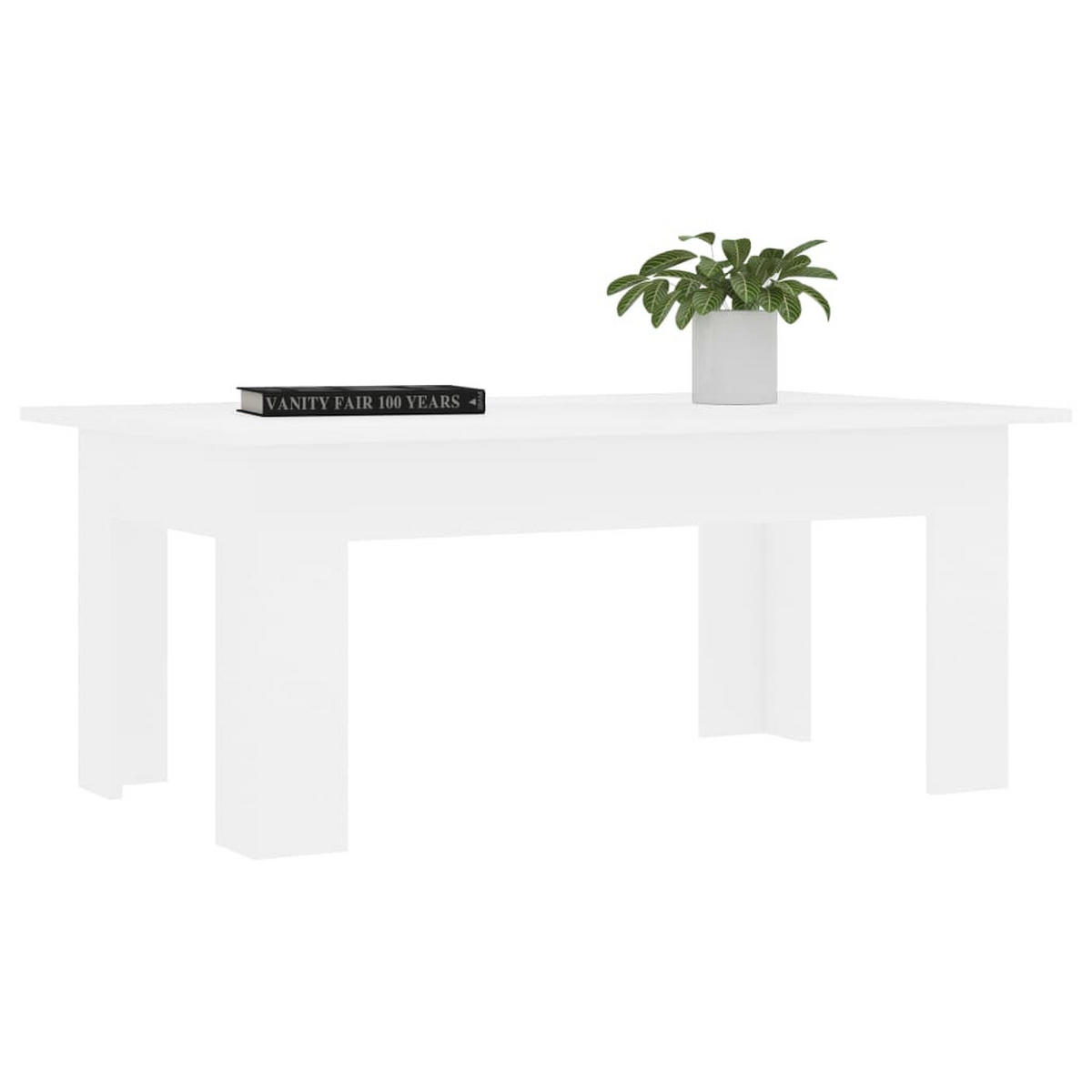 COUCHTISCH Weiß 100x60x42 cm Holzwerkstoff - Weiß, Holzwerkstoff (60/100/42cm) - furnicato