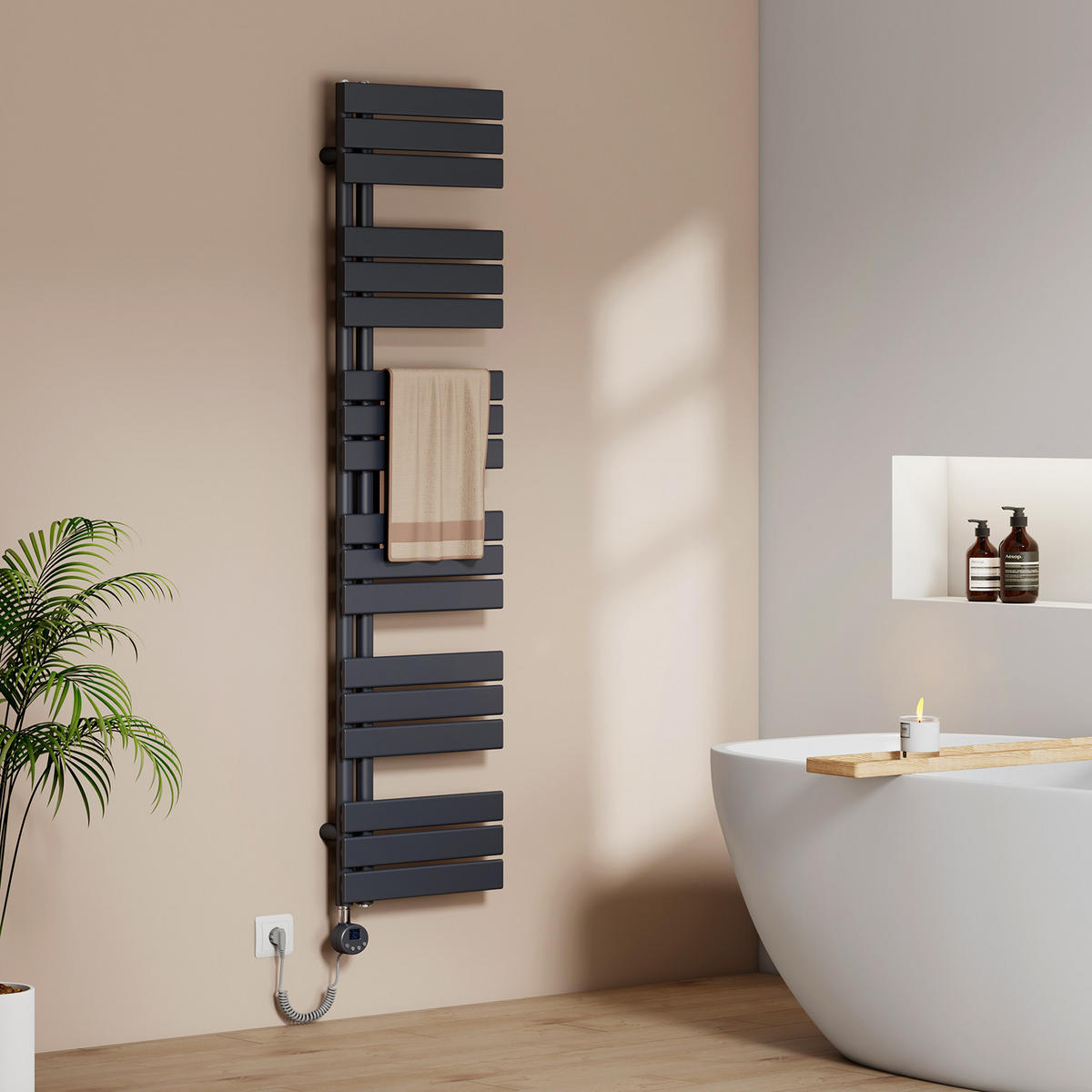 HEIZKÖRPER Elektrisch WLAN Thermostat Anthrazit 159,9/40 cm - Anthrazit, Metall (40/159.9/5.9cm) - EMKE