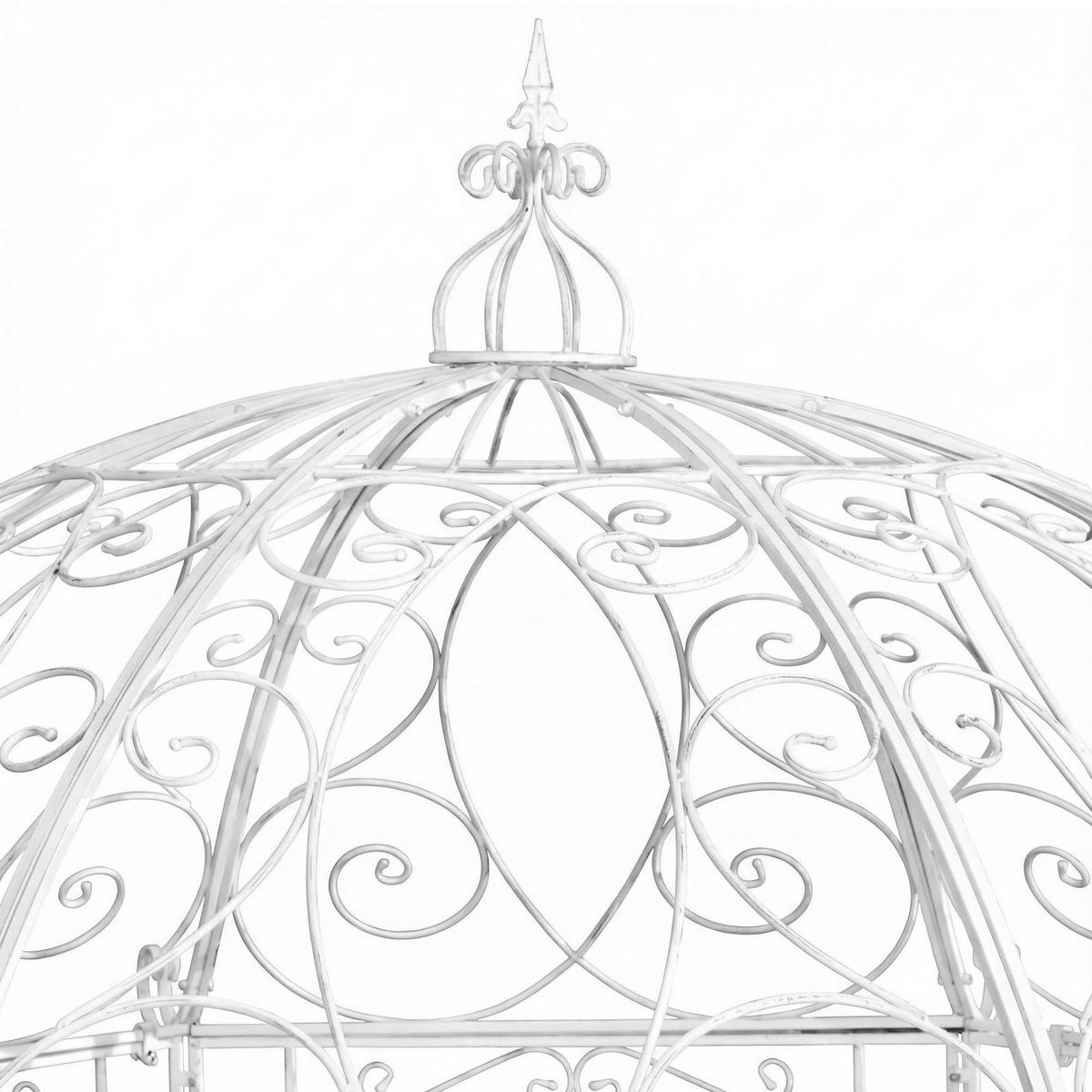 PAVILLON Liv Antik 284x263x313cm Metall Antik-Weiß Gartenpavillon - Weiß, Metall (284/313/263cm) - DELUKE