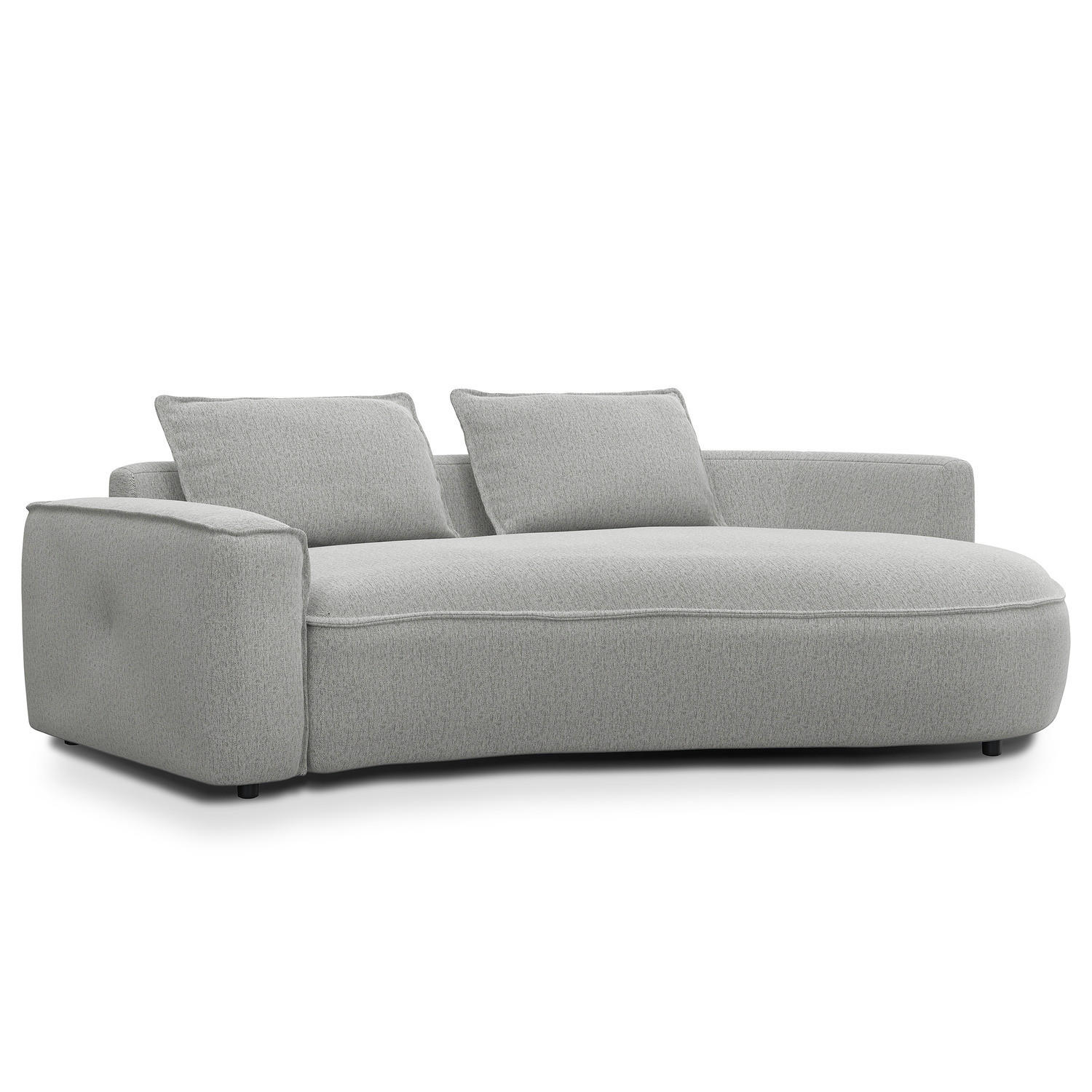 2,5-SITZER SOFA - Hellgrau/Schwarz, Kunststoff/Textil (217/82/146cm) - home24