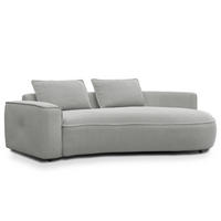 2,5-SITZER SOFA - Hellgrau/Schwarz, Kunststoff/Textil (217/82/146cm) - home24