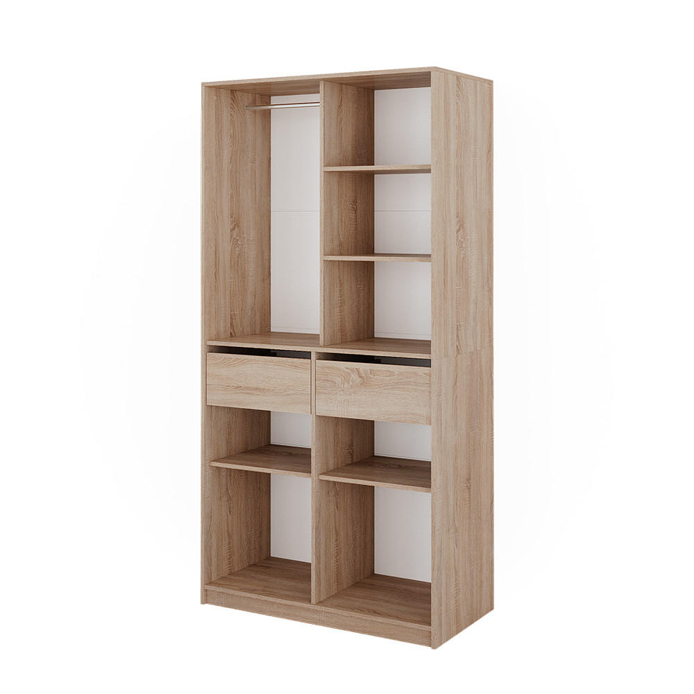 KLEIDERSCHRANK Elmo Sonoma 100 x 200 cm mit 2 Schubladen - Sonoma Eiche, Holzwerkstoff (100/200/50cm) - Vicco