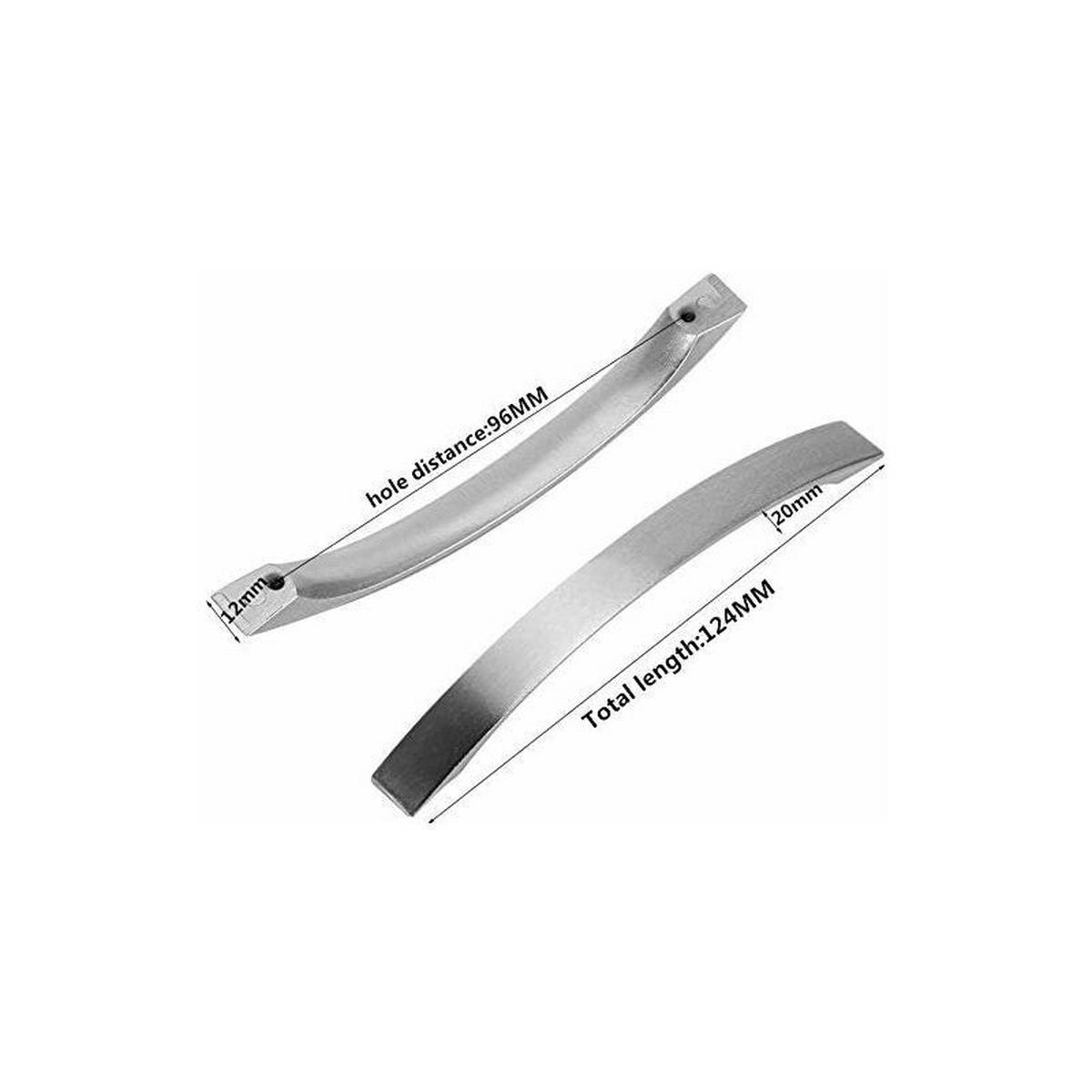 KÜCHENGRIFF Chrom 6er-Set 96 mm gebürstetes Nickel - Schwarz, Metall (1.2/2/12.4cm)