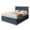 BOXBETT TRANI 160x200 cm mit Matratze und Topper - Blau - Blau, Holz (160/200cm) - MASSENO