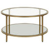 COUCHTISCH Glas/Metall gold 70 cm Birney - Transparent/Goldfarben, Glas (70/70/40cm) - Beliani