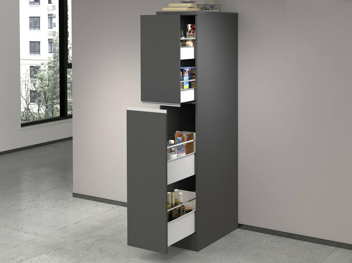 KÜCHENSCHRANK Anthrazit, Schiefer 60/30/165 cm - Schwarz, Holzwerkstoff (30/165/60cm) - DMORA