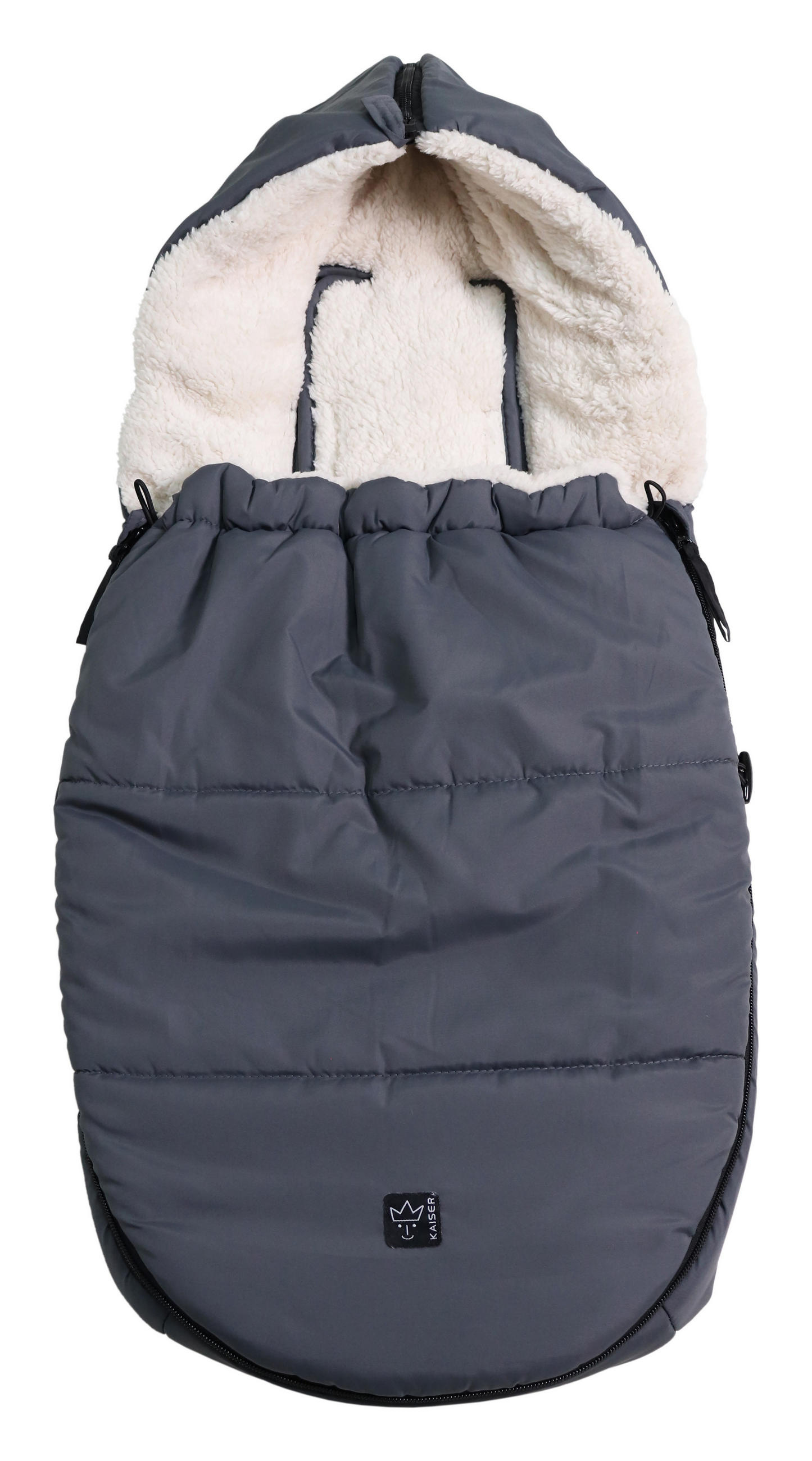 BABYSCHALENFUSSSACK Hoody 2.0, anthracite/creme - Dunkelgrau, Textil (40/3/80cm) - Kaiserbaby