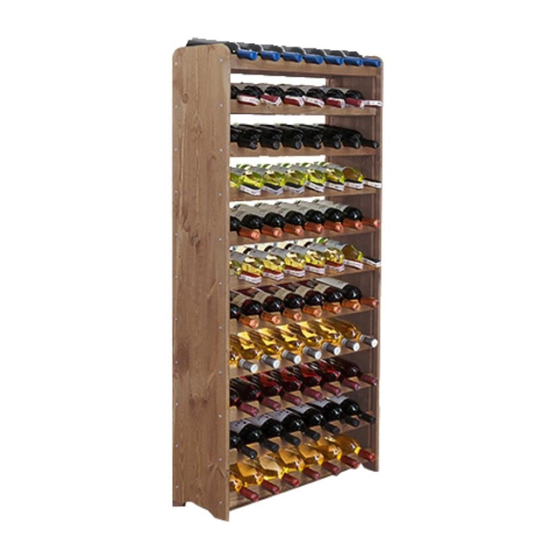 WEINREGAL Pinotwine C 138,4x72,8x26,5 cm 77 Flaschen Massives Kiefernholz Braun Geölt - Braun, Holz (72.8/138.4/26.5cm) - PROREGAL