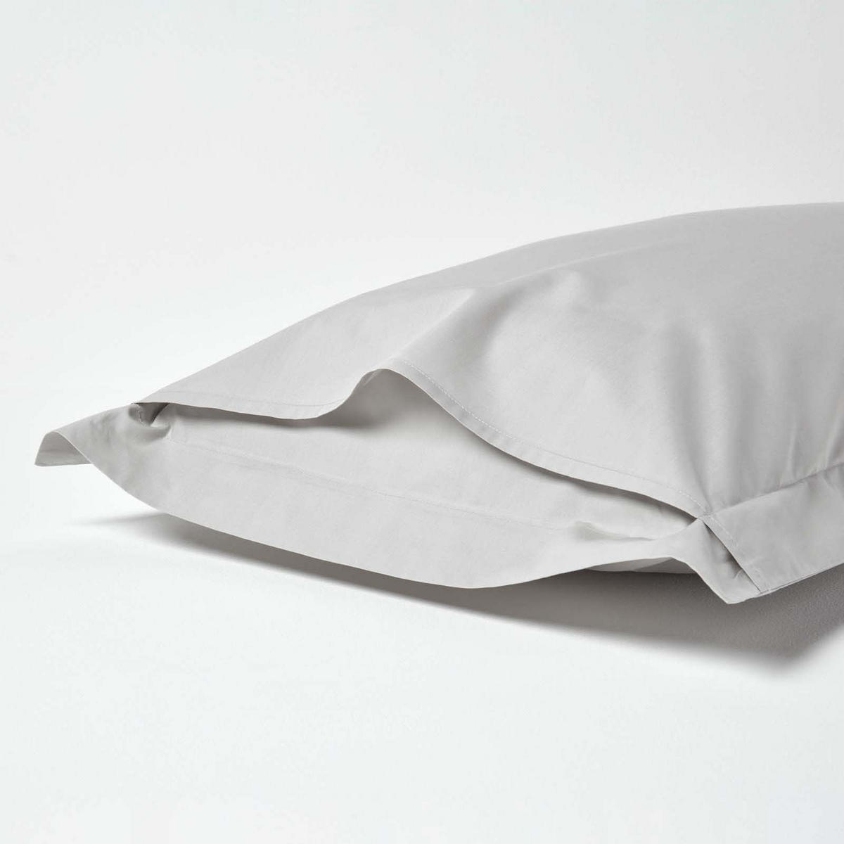 KISSENBEZUG Perkal mit Stehsaum, Fadendichte 200 - Grau, Textil (48/74cm) - Homescapes