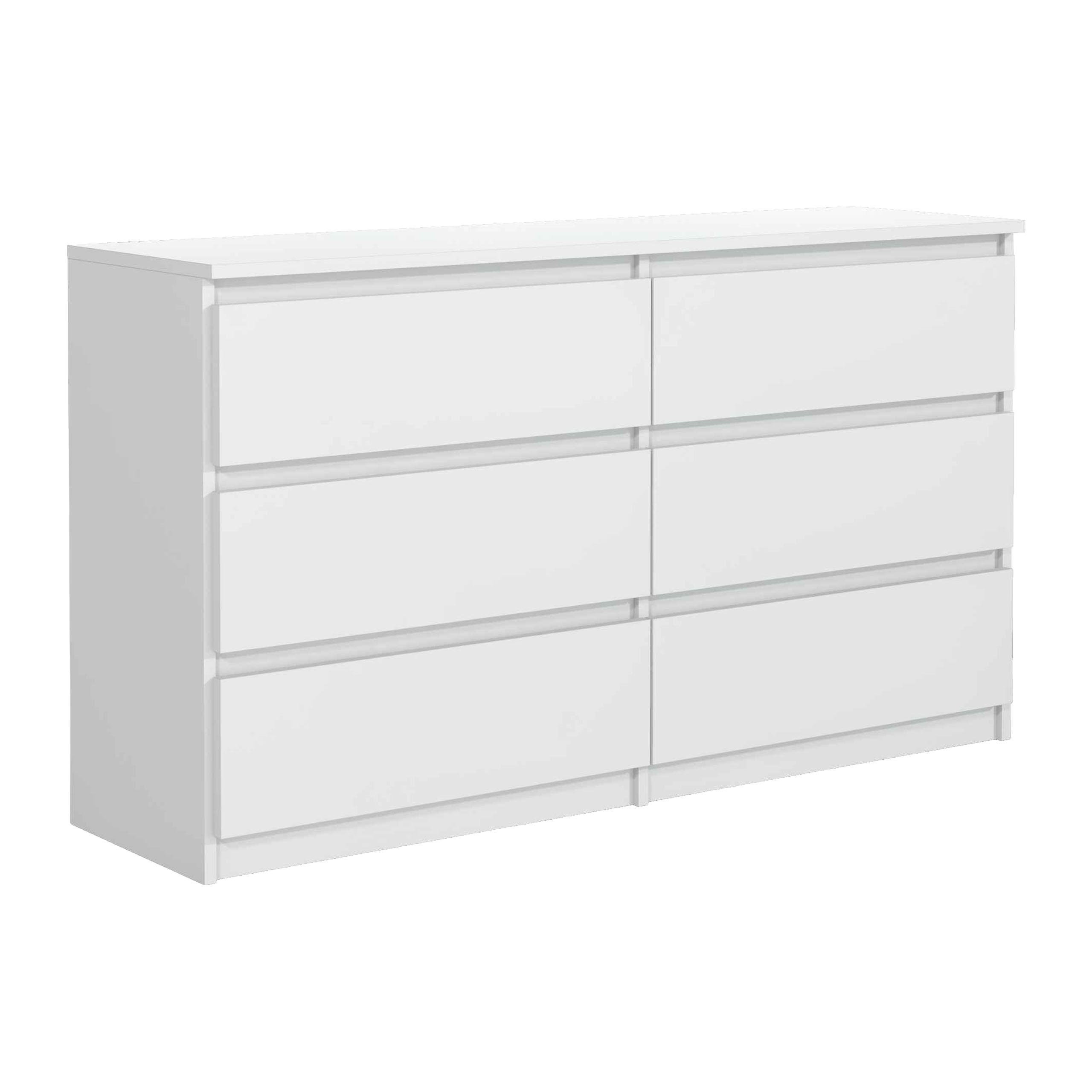 KOMMODE NUDO 100/78,5/39cm mit 6 Schubladen Türen Weiß - Weiß, Holzwerkstoff (100/78.5/39cm) - MASSENO