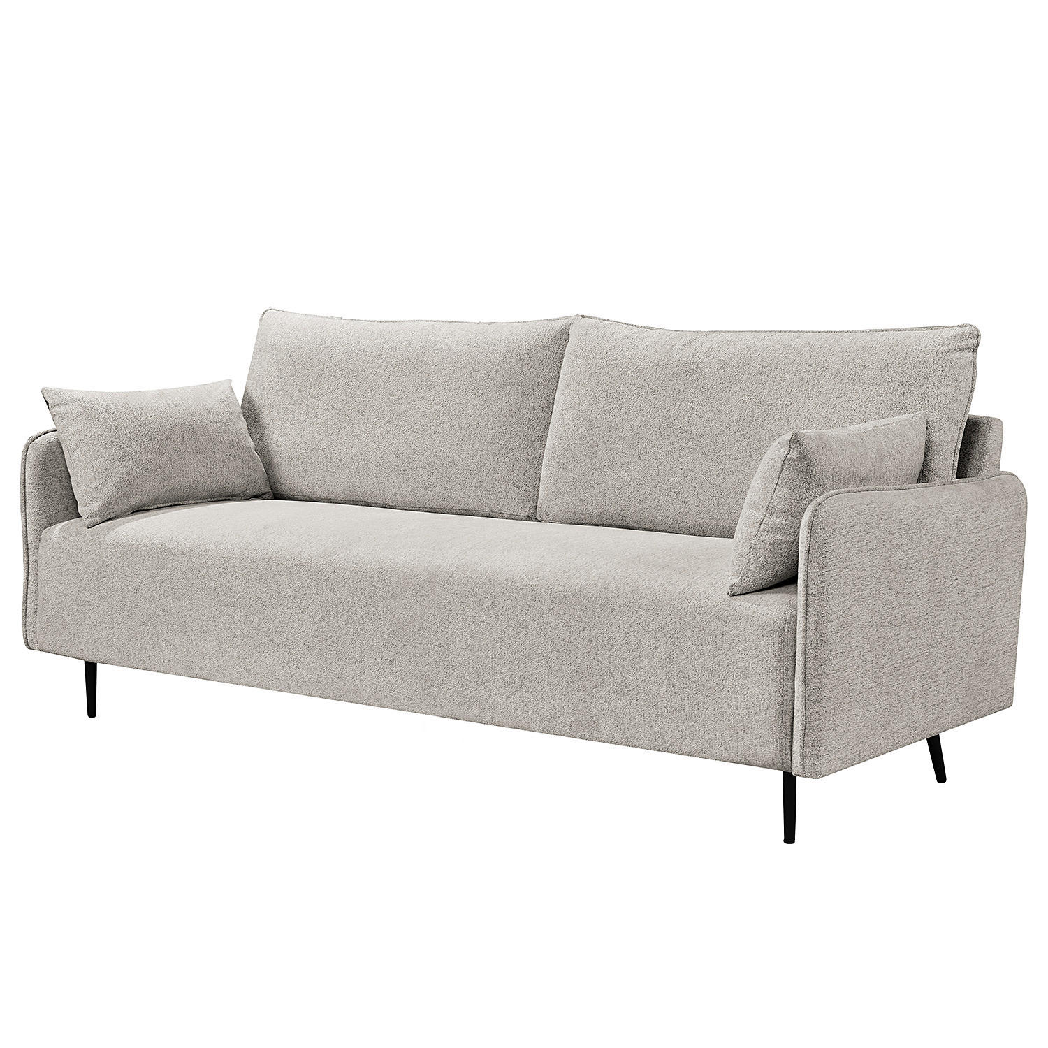 3-SITZER SOFA - Webstoff - Schwarz/Hellblau, Textil (193/87/83cm) - home24