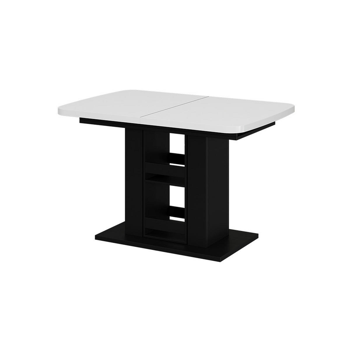 ESSTISCH Fenaro Weiß/Schwarz 120 x 80 cm - Schwarz/Weiß, Holzwerkstoff (80/120/76cm) - Vicco