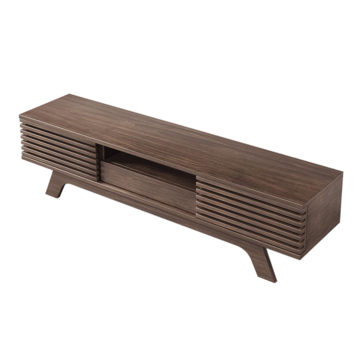 TV-ELEMENT mit 2 Türen und Schublade 150 x 35 x 44 cm Spanplatte Holzoptik - Braun, Holzwerkstoff (35/44/150cm) - Beauniv