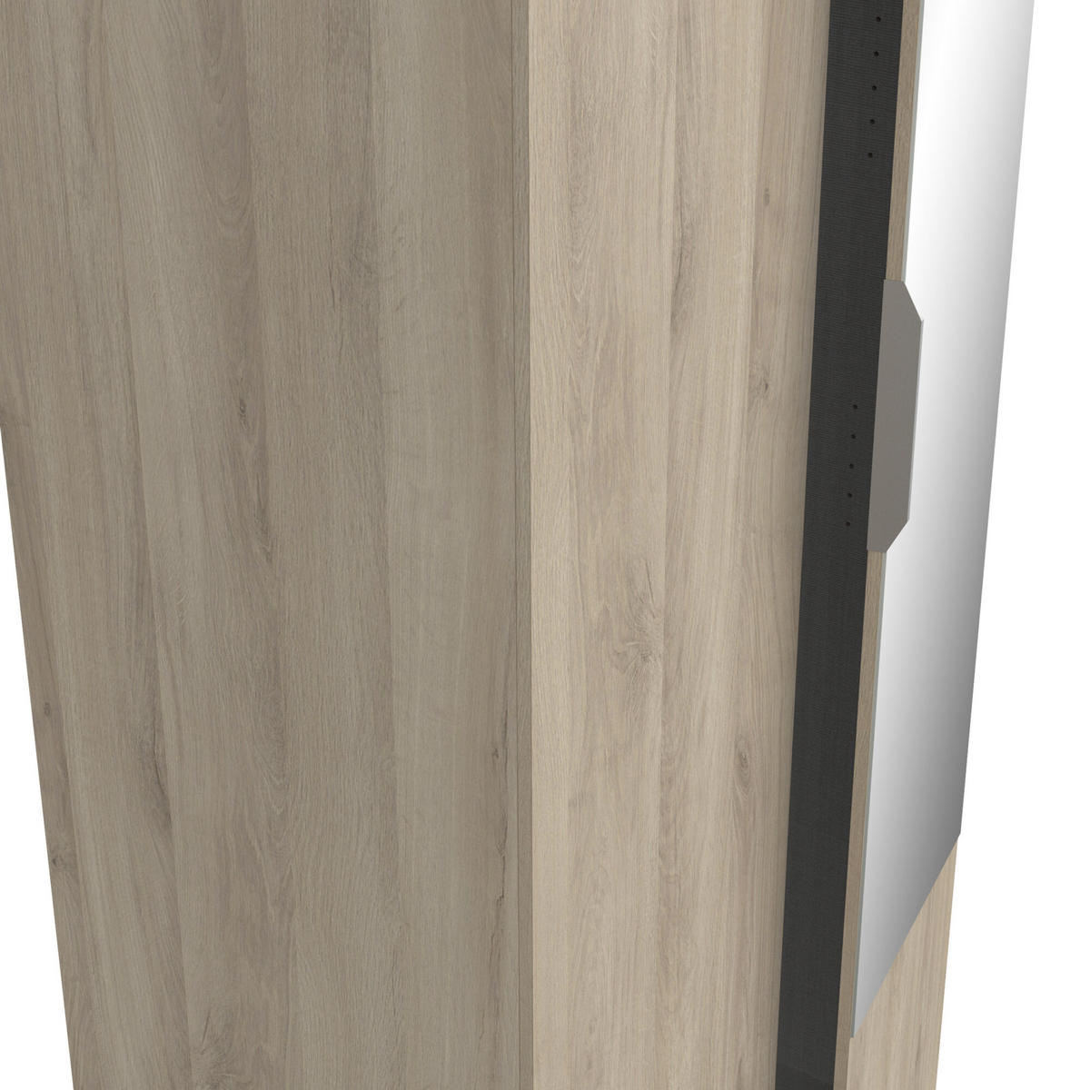 KLEIDERSCHRANK, 2 Türen mit Spiegel - GHOST - Eiche - 79,4 x 51,1 x 203 cm - Beige, Holz (51.1/203/79.4cm) - Demeyere