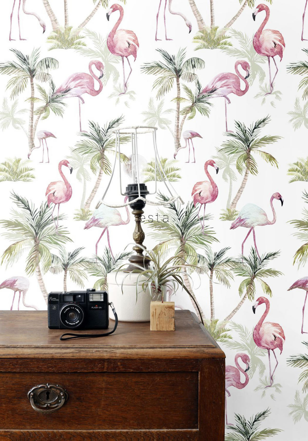 XXL-VLIESTAPETE Flamingos 50 x 900 cm - Pink, Papier (50/0.1cm) - ESTAhome