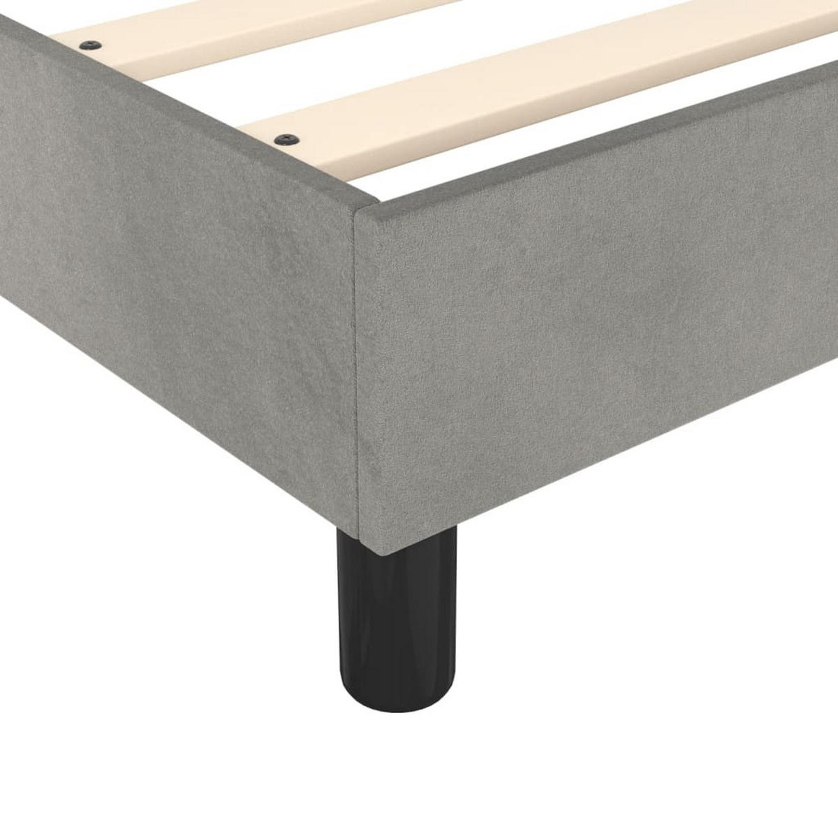 BOXBETTGESTELL Hellgrau 140/200 Cm Samt - Hellgrau, Textil (140/200cm) - vidaXL