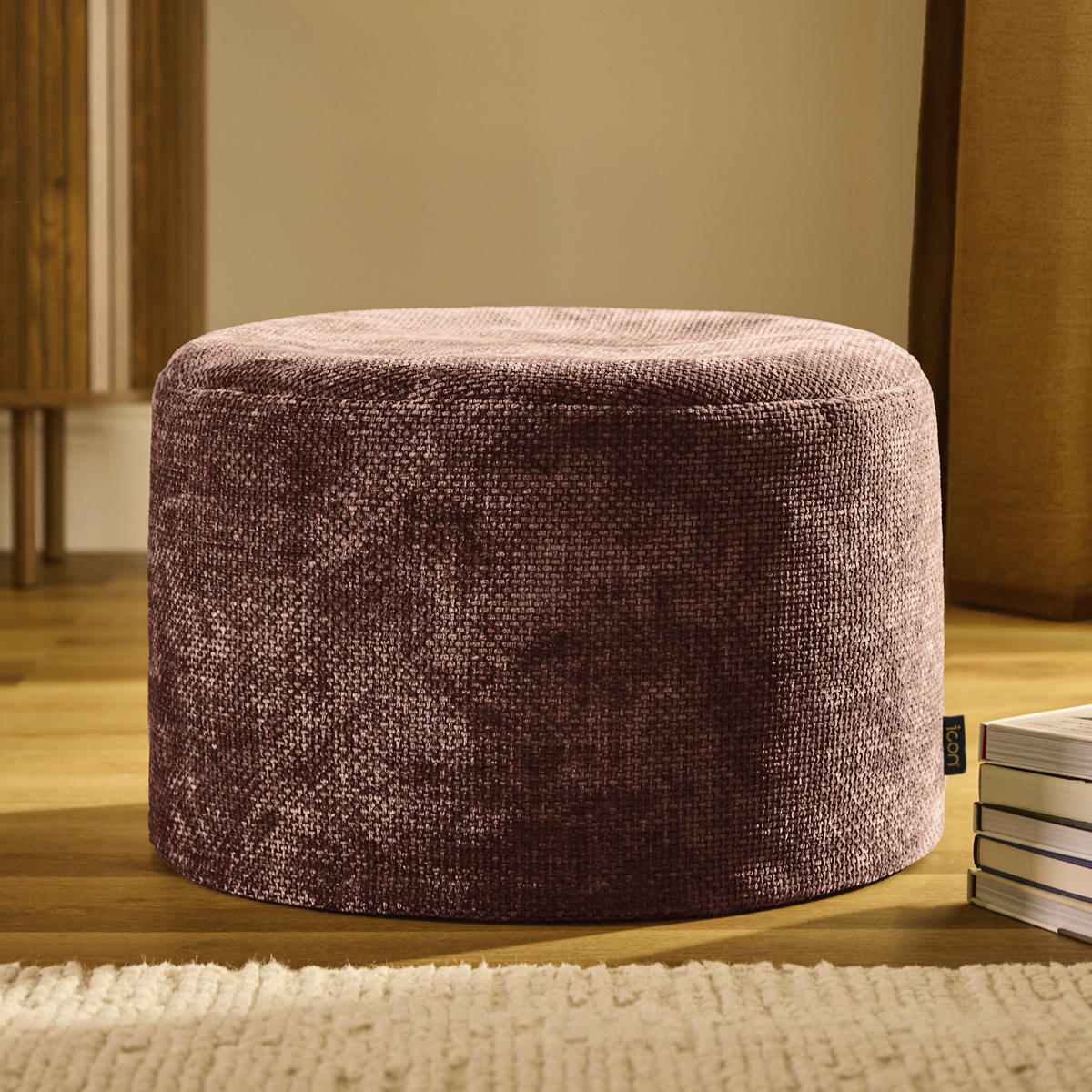 POUF aus Chenille Milano - Bordeaux, Textil (55/35/55cm) - icon