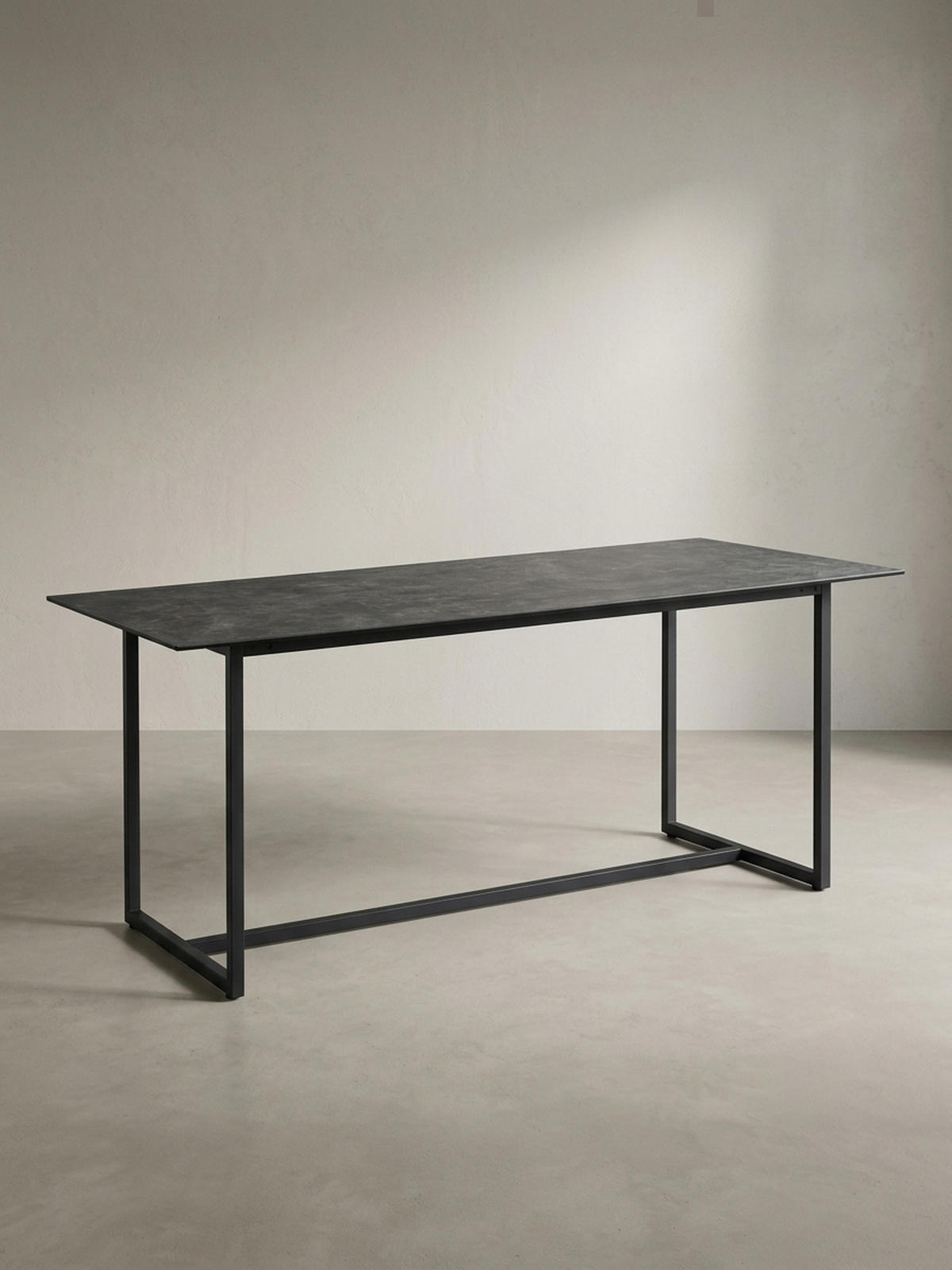 ESSTISCH Glas Keramik Marmoroptik Designer 180x90 ARCTIC, Schwarz 180x90x76 cm - Schwarz, Glas/Metall (90/180/76cm) - KADIMA DESIGN