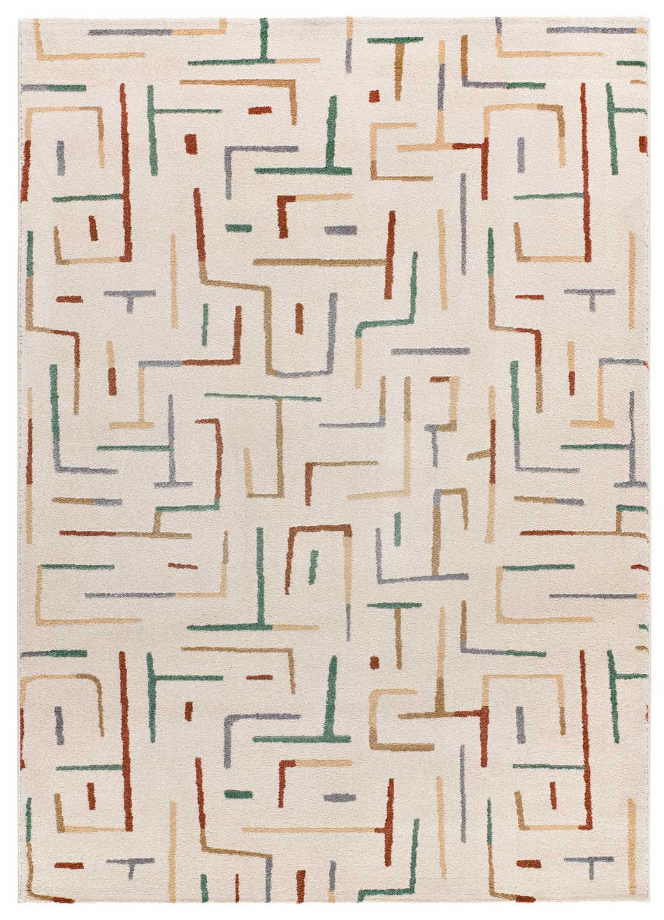 Atticgo Webteppich Beige, Mehrfarbig 133x190 cm