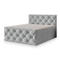 BOXBETT ROVARI 140x200 cm mit Matratze und Topper - Hellgrau - Hellgrau, Holz (140/200cm) - MASSENO