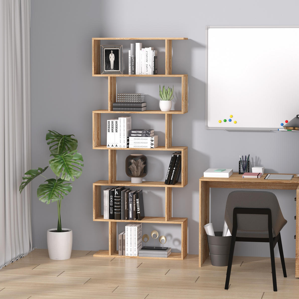 BÜCHERREGAL Eichefarben Hell 80/23/192 cm - Eichefarben, Holzwerkstoff (23/192/80cm) - PANGIVO