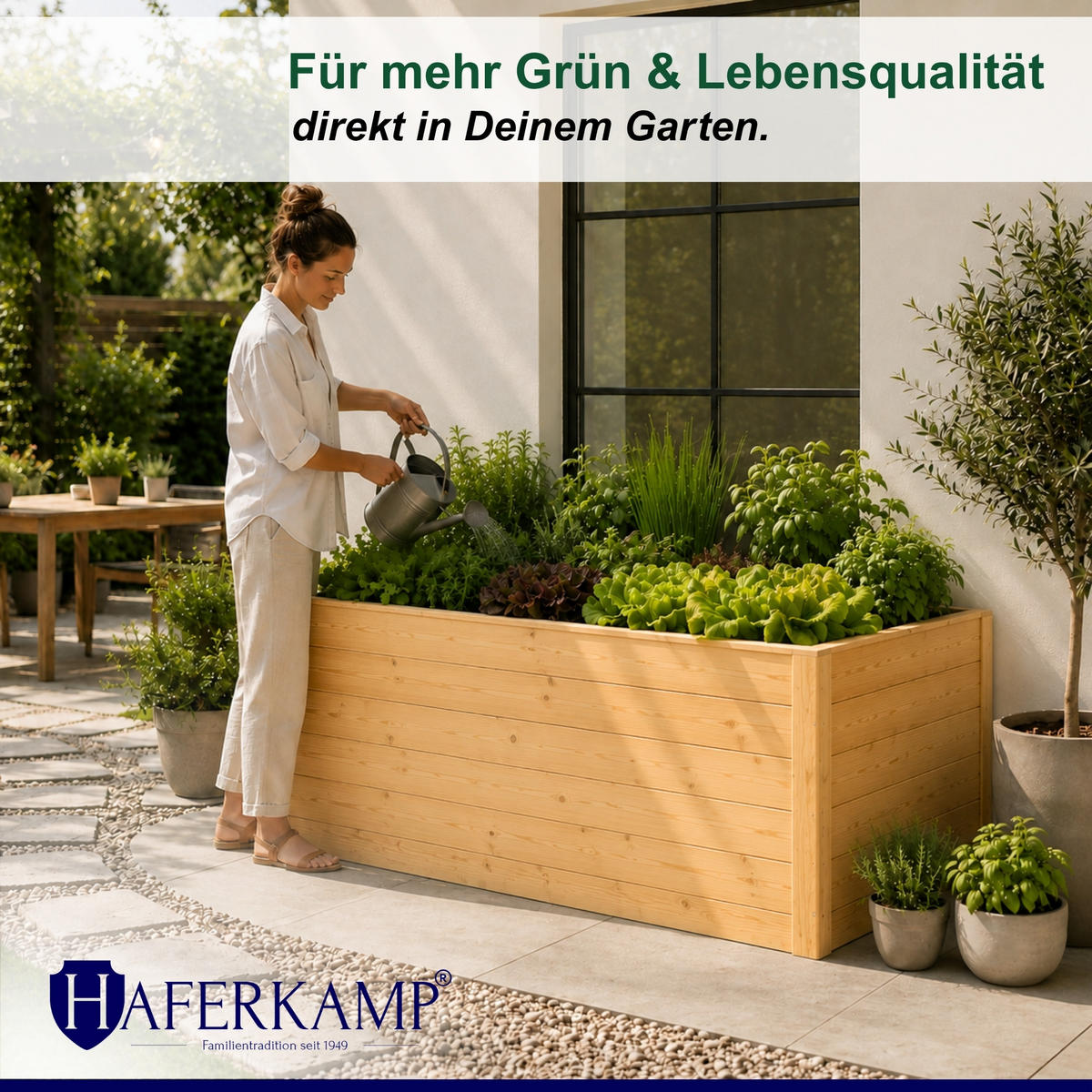 HOCHBEET HARZ aus Holz mit Schutzfolie 90x170x84 cm Außenbereich Natur Holz - Naturfarben, Holz (170/90/84cm)