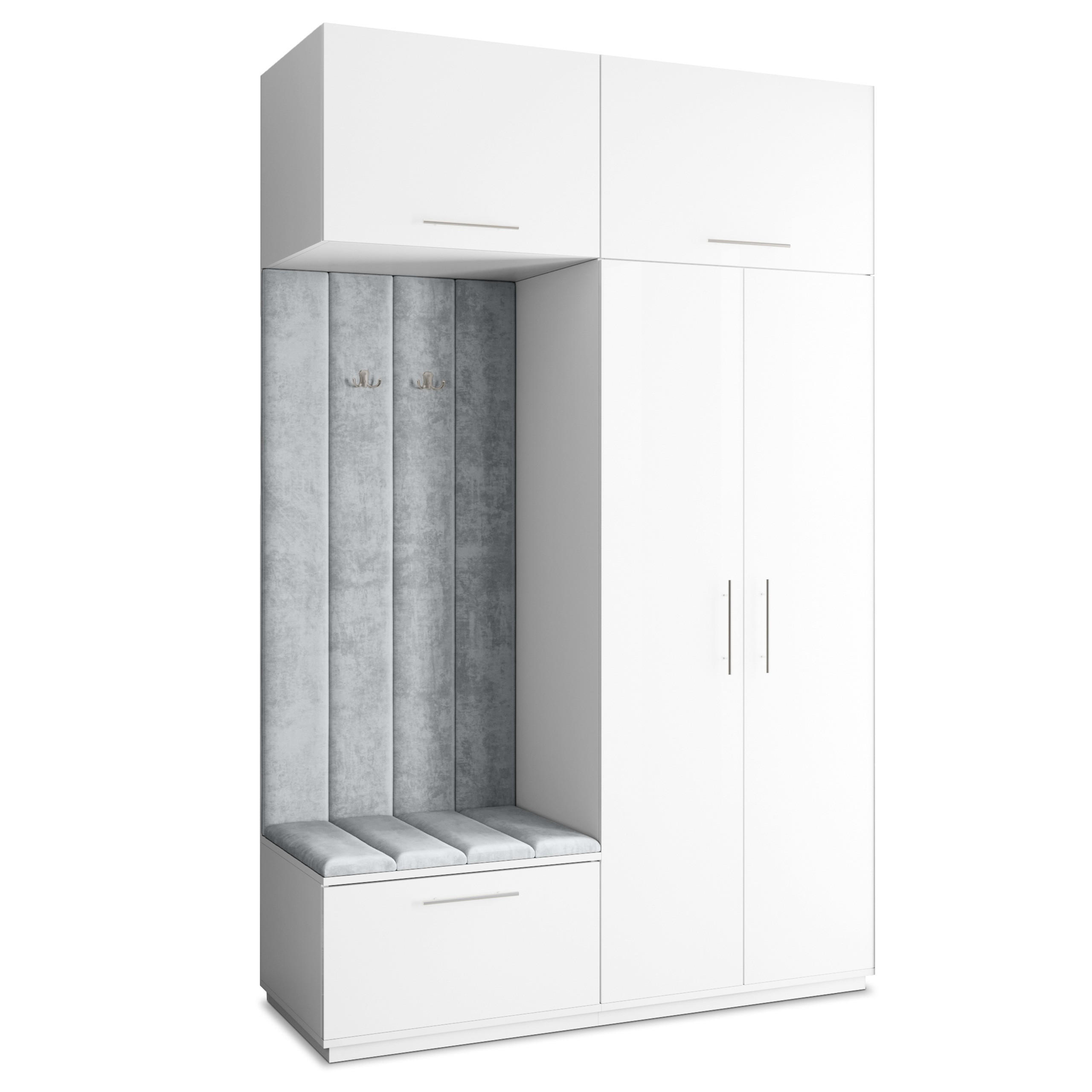 GARDEROBENSCHRANK REMA 150/240/60 cm Modern Weiß - Weiß, Holzwerkstoff (150/240/60cm) - MASSENO