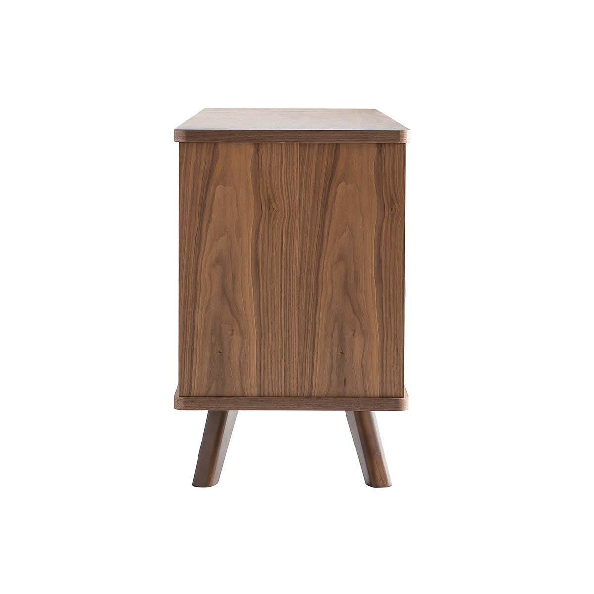 SIDEBOARD Nussbaum FIFTIES - Walnussfarben, Holz (47/76.6/160cm) - Miliboo