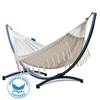HÄNGEMATTE mit Verzinktem Gestell, 2 Personen, XXL, 200 kg, Metall, Santia Beige, einfache Montage - Beige, Metall (370/130/120cm) - Potenza