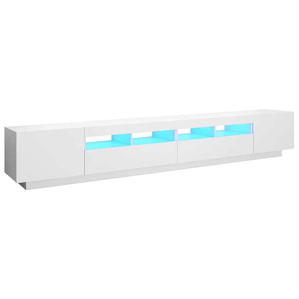 TV-SCHRANK Mit Led-Leuchten Weiss 260/35/40Cm - Weiß, Holzwerkstoff (35/40/260cm) - vidaXL