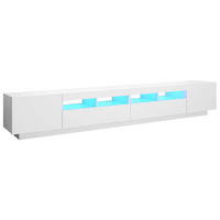 TV-SCHRANK Mit Led-Leuchten Weiss 260/35/40Cm - Weiß, Holzwerkstoff (35/40/260cm) - vidaXL