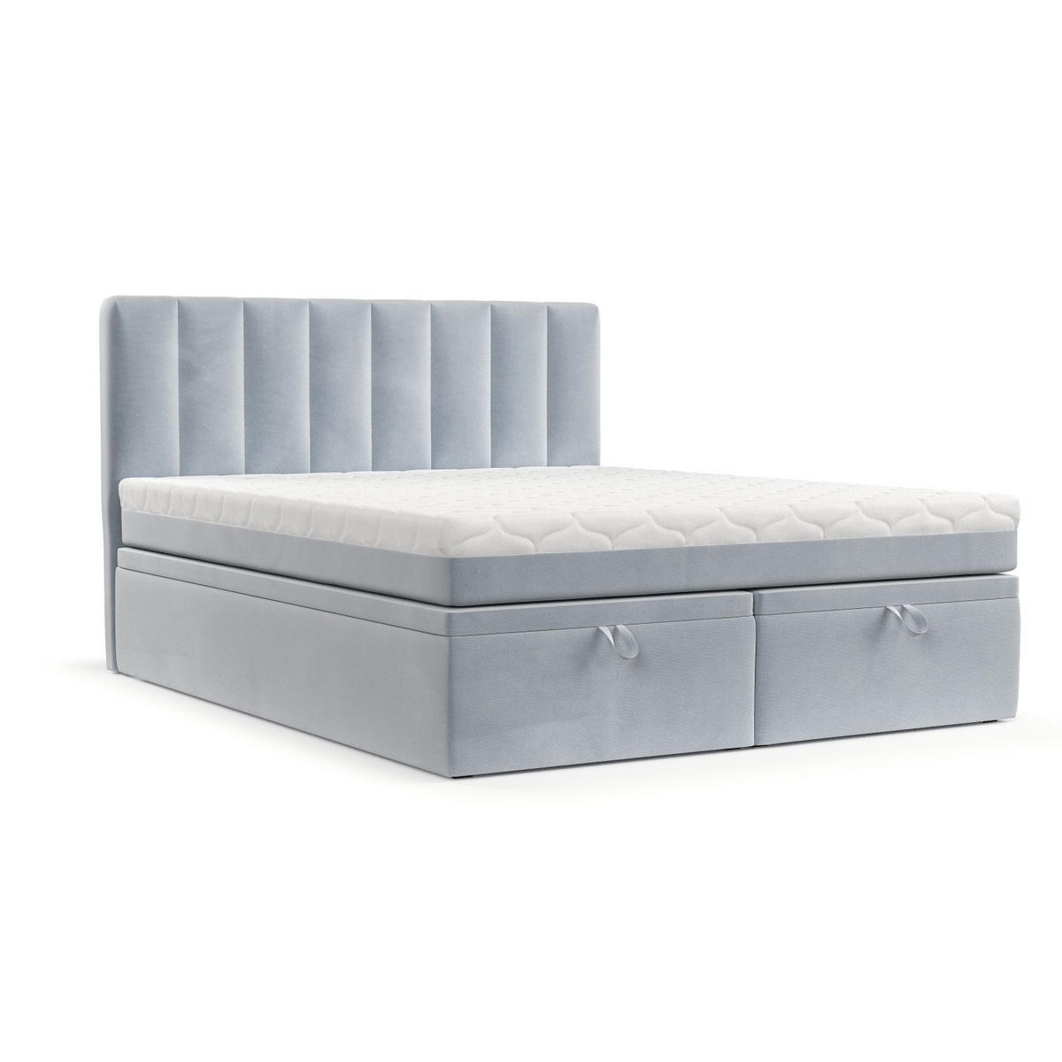 BOXBETT Lume 180/200 cm Hellgrau im Paros Stoff - Hellgrau/Schwarz, Holz/Holzwerkstoff (180/200cm) - AltaBeds