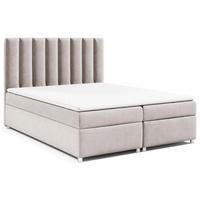 BOXBETT Trinity K-10 Bonellfederkern inkl. Topper - Creme, Holz/Holzwerkstoff (160/200cm) - Best For Home