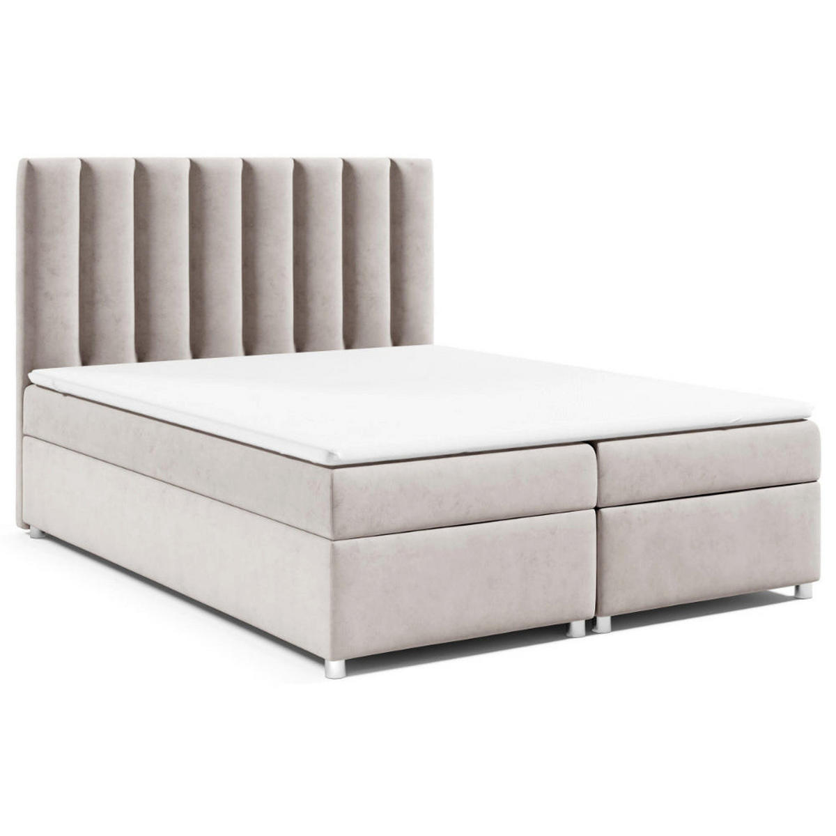 BOXBETT Trinity K-10 Bonellfederkern inkl. Topper - Creme, Holz/Holzwerkstoff (160/200cm) - Best For Home