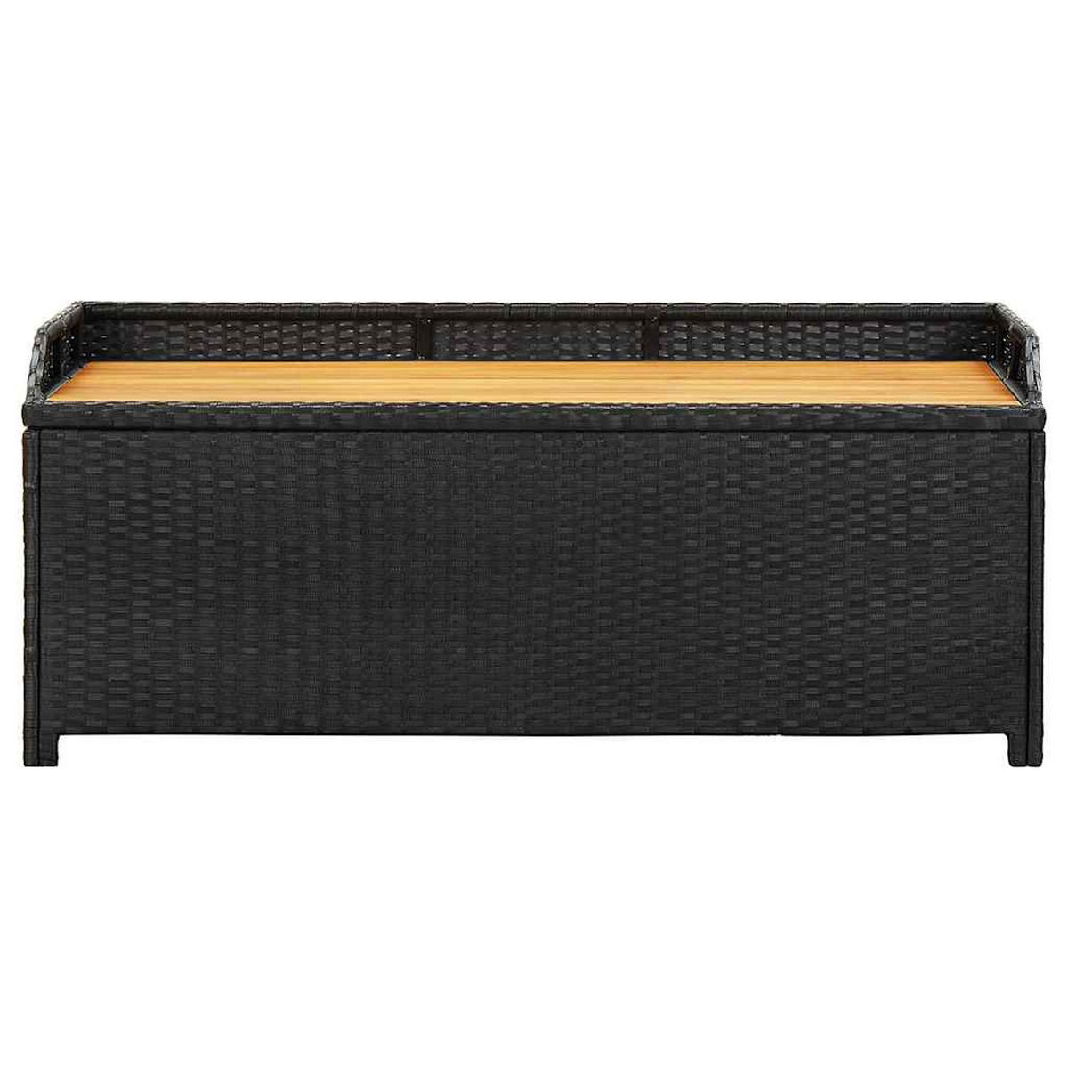 SITZBANK Mit Stauraum 120 Cm Poly Rattan Schwarz - Schwarz, Kunststoff (50/50/120cm) - vidaXL