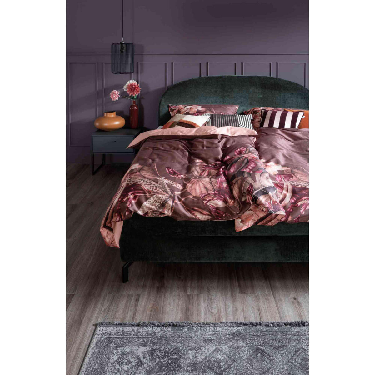 SATIN BETTWÄSCHE AMALIA - Weinrot, Textil (155/220cm) - Schöner Wohnen