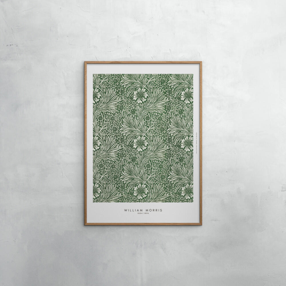 POSTER mit Rahmen William Morris - Greens - Eichefarben/Grün, Holz/Papier (70/100cm) - Poster&Frame