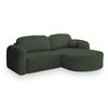 ECKSOFA AMILIA R-S Grün Boucle-Stoff mit Schlaffunktion - Grün, Holz (263/174cm) - MASSENO