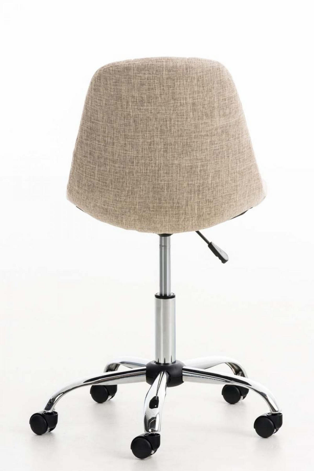 DREHSTUHL Stoff creme - Chromfarben/Creme, Textil/Metall (55/79/55cm) - CLP