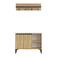 GARDEROBE 2-teilige Hellbraun 35/90/68,5 cm - Braun, Holzwerkstoff (90/68.5/35cm) - Mobili Rebecca